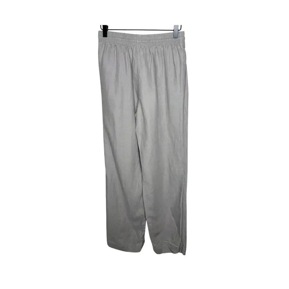 Wilfred Aritzia CruiseLinen Thesis Pant Womens S Gray Lyocell Linen Trousers EUC